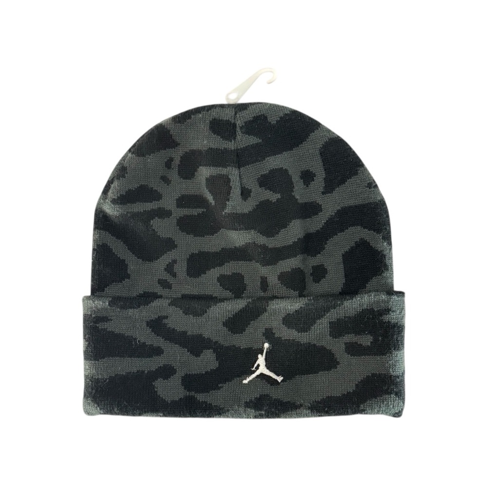 NWT Jordan Peak Beanie Elephant Print Black Grey Jumpman Hat
